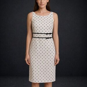 Carmen Marc Valvo White and Black Dotted Mini Dress